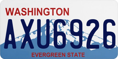 WA license plate AXU6926