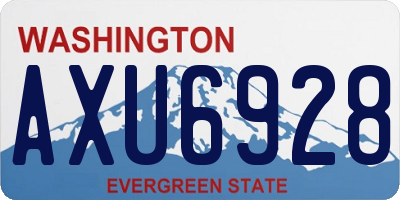 WA license plate AXU6928