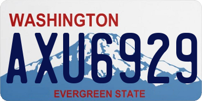 WA license plate AXU6929