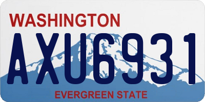 WA license plate AXU6931