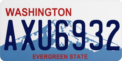 WA license plate AXU6932