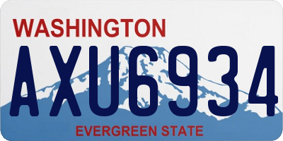 WA license plate AXU6934