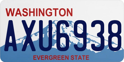 WA license plate AXU6938