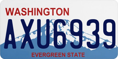 WA license plate AXU6939
