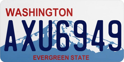 WA license plate AXU6949