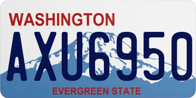 WA license plate AXU6950
