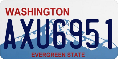 WA license plate AXU6951