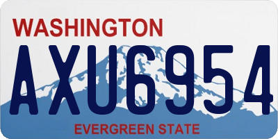 WA license plate AXU6954