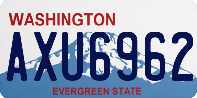 WA license plate AXU6962
