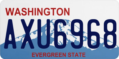 WA license plate AXU6968