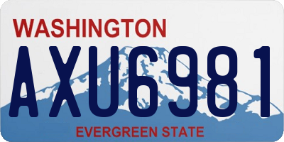 WA license plate AXU6981