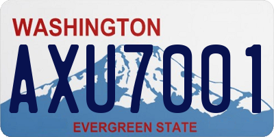 WA license plate AXU7001