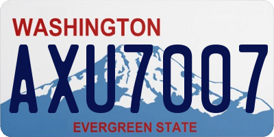 WA license plate AXU7007