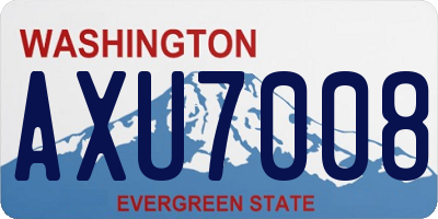 WA license plate AXU7008
