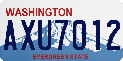 WA license plate AXU7012