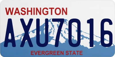 WA license plate AXU7016