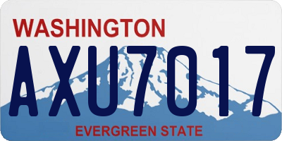 WA license plate AXU7017