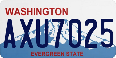 WA license plate AXU7025