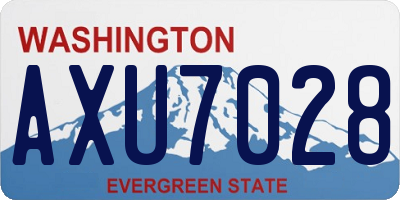 WA license plate AXU7028
