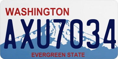WA license plate AXU7034