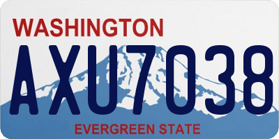 WA license plate AXU7038