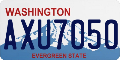 WA license plate AXU7050