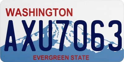 WA license plate AXU7063