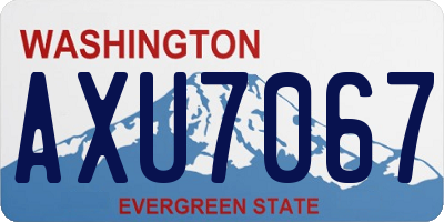 WA license plate AXU7067