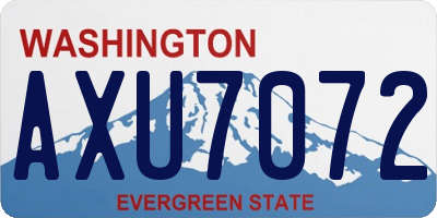 WA license plate AXU7072