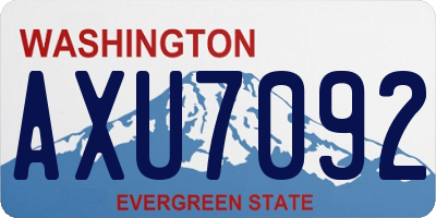 WA license plate AXU7092