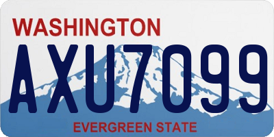 WA license plate AXU7099