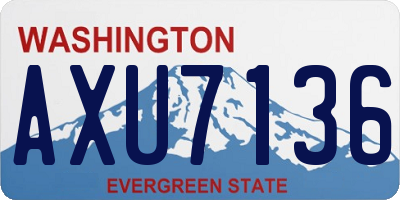 WA license plate AXU7136