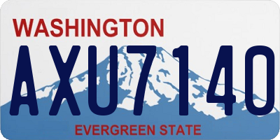 WA license plate AXU7140