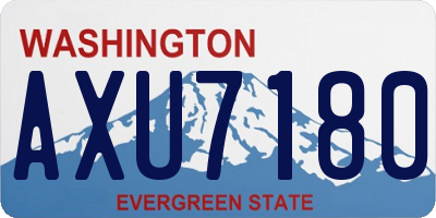 WA license plate AXU7180