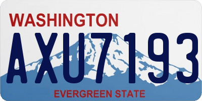 WA license plate AXU7193