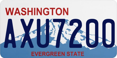 WA license plate AXU7200