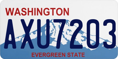 WA license plate AXU7203
