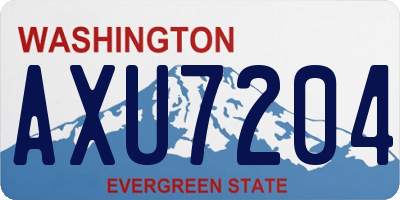 WA license plate AXU7204