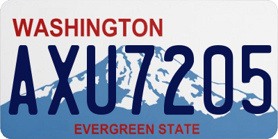 WA license plate AXU7205