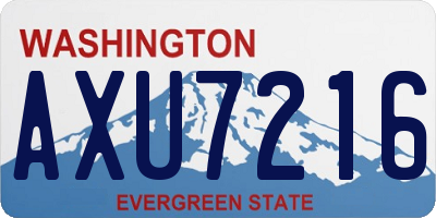 WA license plate AXU7216