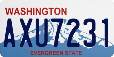 WA license plate AXU7231