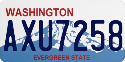 WA license plate AXU7258