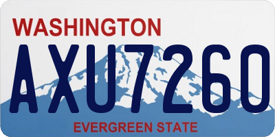 WA license plate AXU7260