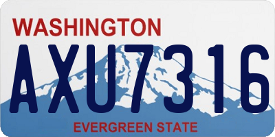 WA license plate AXU7316