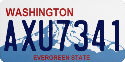 WA license plate AXU7341