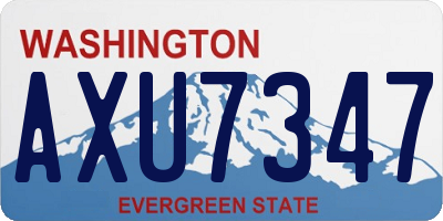 WA license plate AXU7347