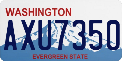 WA license plate AXU7350