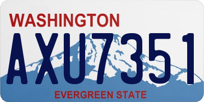 WA license plate AXU7351