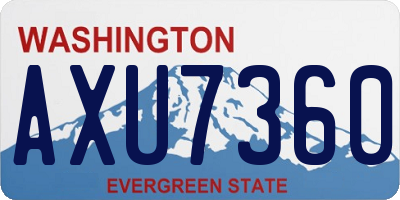 WA license plate AXU7360