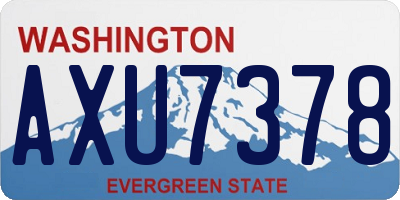 WA license plate AXU7378